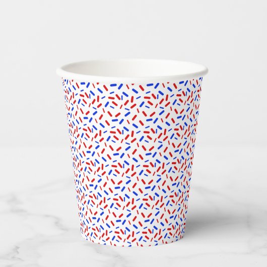 Rainbow Sprinkles Red White Blue American Flag Pappbecher (Vorderseite)