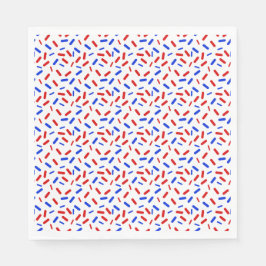Rainbow Sprinkles Red White Blue American Flag Serviette