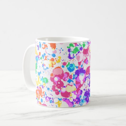 Rainbow Spritzer Art Colorado Kaffeetasse (Vorderseite Links)