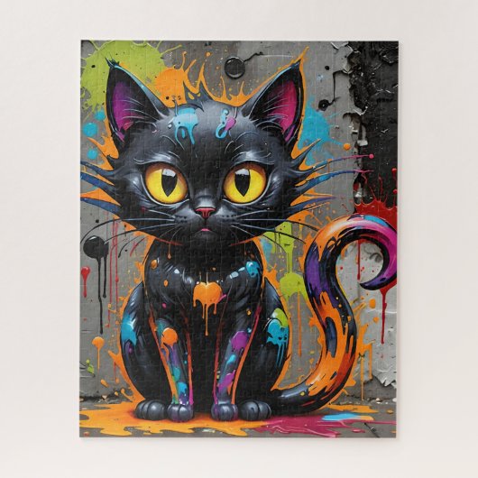 Rainbow Spritzer Cat Jigsaw Puzzle (Vertikal)