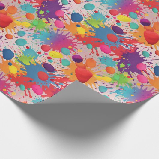Rainbow-Spritzer Geschenkpapier (Ecke)