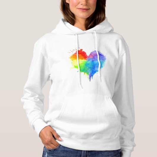Rainbow Spritzer Heart Hoodie (Vorderseite)