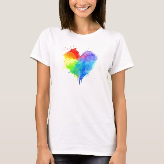 Rainbow Spritzer Heart T Shirt (Vorderseite)