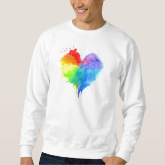 Rainbow Spritzer Herz Sweatshirt