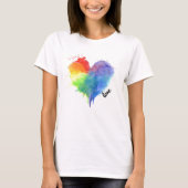 Rainbow Spritzer Herzlogos Liebe zum Shirt (Vorderseite)