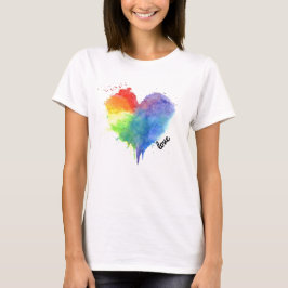 Rainbow Spritzer Herzlogos Liebe zum Shirt