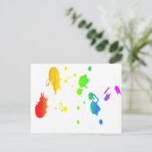 Rainbow-Spritzer Postkarte (Stehend Vorderseite)