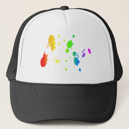 Rainbow-Spritzer Truckerkappe (Vorderseite)