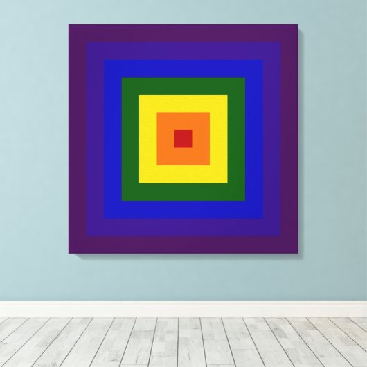 Rainbow Square Leinwanddruck (Insitu (Holzboden))