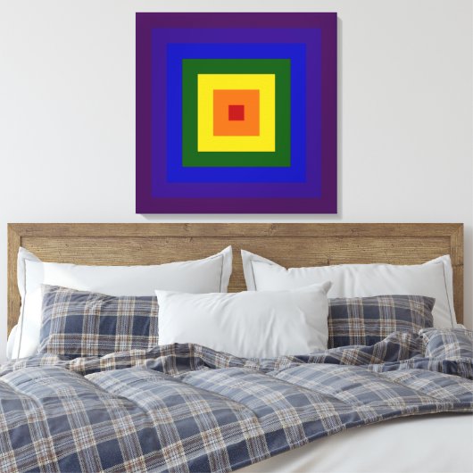 Rainbow Square Leinwanddruck (Insitu (Schlafzimmer))