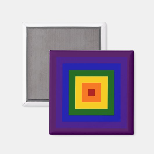 Rainbow Square Magnet (Vorderseite/Rückseite)