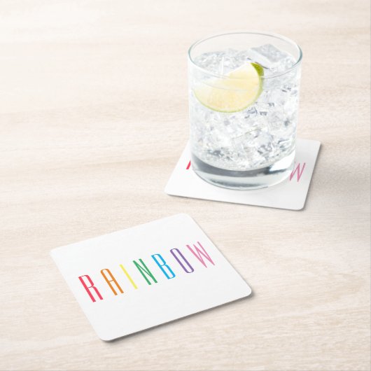 RAINBOW Square Paper Untersetzer (Vor Ort)