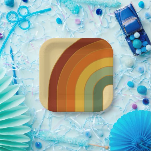 Rainbow Square Pappteller (Party)
