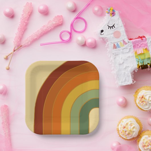 Rainbow Square Pappteller (Party)