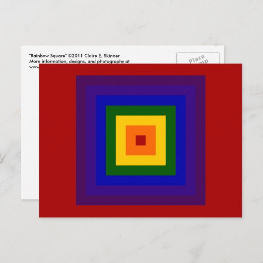 Rainbow Square Postkarte (Vorne/Hinten)