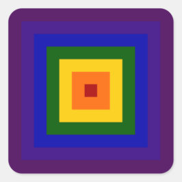 Rainbow Square Quadratischer Aufkleber