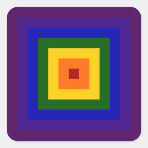 Rainbow Square Quadratischer Aufkleber