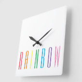 RAINBOW Square Wall Clock Quadratische Wanduhr (Winkel)