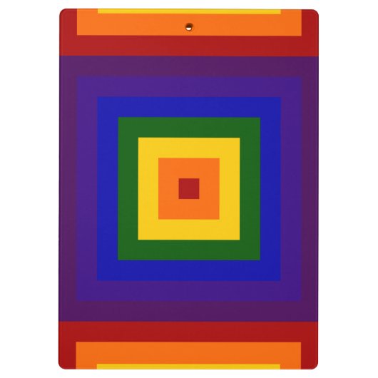 Rainbow Squares Klemmbrett (Rückseite)