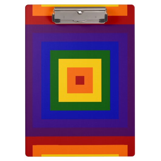 Rainbow Squares Klemmbrett (Vorderseite)
