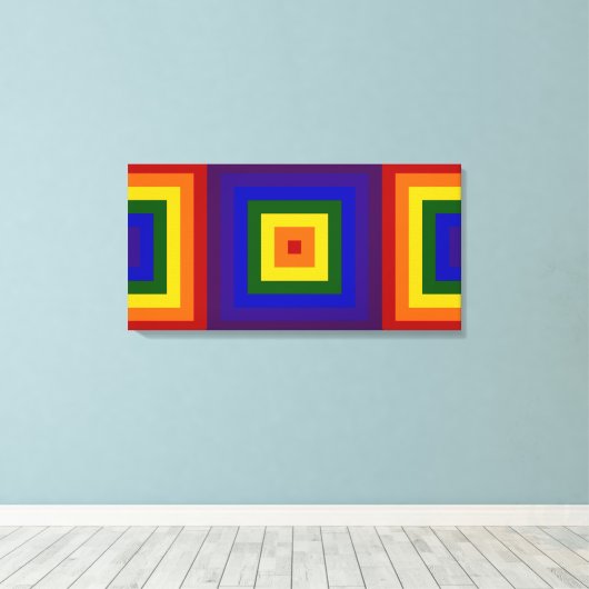 Rainbow Squares Leinwanddruck (Insitu (Holzboden))