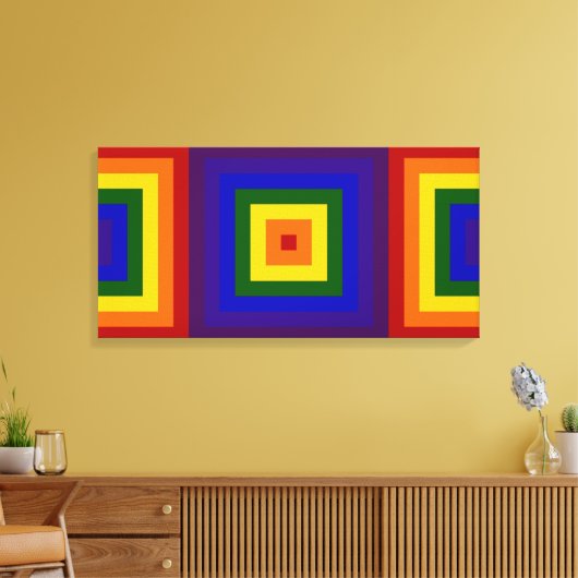Rainbow Squares Leinwanddruck (Insitu (Wohnzimmer))