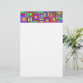 Rainbow-Squares-Muster Briefpapier (Stehend Vorderseite)