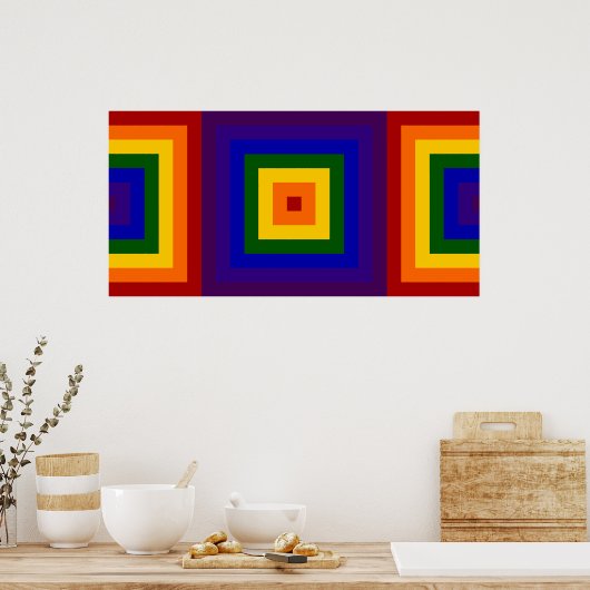 Rainbow Squares Poster (Küche)