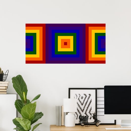 Rainbow Squares Poster (Heimbüro)