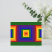 Rainbow Squares Postkarte (Stehend Vorderseite)