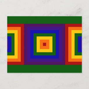 Rainbow Squares Postkarte