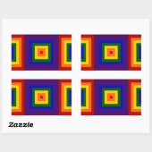 Rainbow Squares Rechteckiger Aufkleber (Blatt)