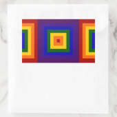 Rainbow Squares Rechteckiger Aufkleber (Tasche)