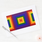 Rainbow Squares Rechteckiger Aufkleber (Umschlag)