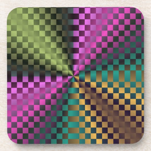 Rainbow Squares Untersetzer (Vorderseite)