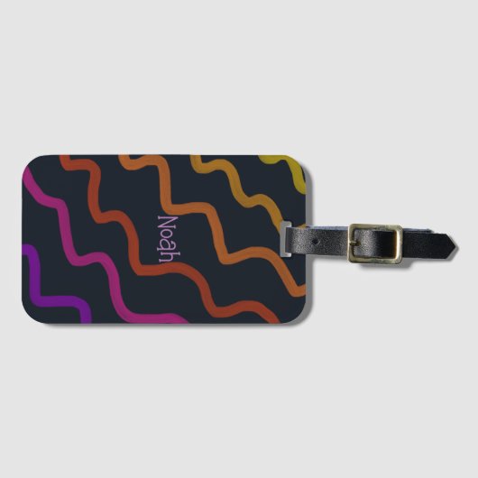 Rainbow Squiggle Gepäckanhänger (Vorderseite (Horizontal))