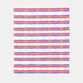 Rainbow Squiggle Strip Fleecedecke
