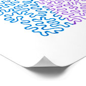Rainbow Squiggles Line Art Poster (Ecke)