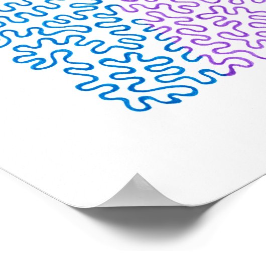 Rainbow Squiggles Line Art Poster (Ecke)