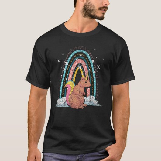 Rainbow Squirrelcorn Forest Animal Fantasy Squirre T-Shirt (Vorderseite)