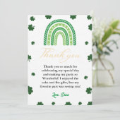 Rainbow St patrick's day Birthday Danke Karte (Stehend Vorderseite)