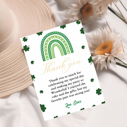 Rainbow St patrick's day Birthday Danke Karte