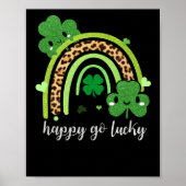 Rainbow St Patricks Day Leopard Print Happy Lucky Poster (Vorne)