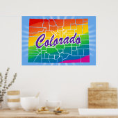 Rainbow-Staat Colorado Poster (Küche)