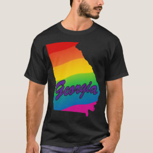 Rainbow Staat Kontur Georgia T-Shirt