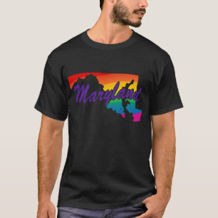 Rainbow Staat Kontur Maryland T-Shirt