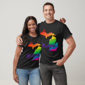 Rainbow Staat Kontur Michigan T-Shirt (Unisex)