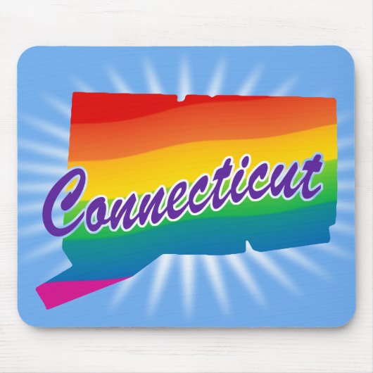 Rainbow-Staat von Connecticut Mousepad (Vorne)