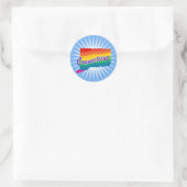 Rainbow-Staat von Connecticut Runder Aufkleber (Tasche)