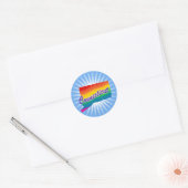 Rainbow-Staat von Connecticut Runder Aufkleber (Umschlag)